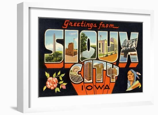 Greetings from Sioux City, Iowa-null-Framed Art Print