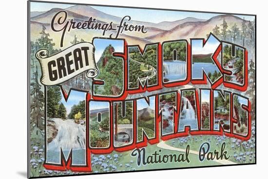 Greetings from Smoky Mountains-null-Mounted Art Print