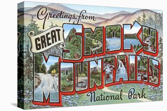 Greetings from Smoky Mountains-null-Stretched Canvas