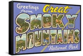 Greetings from Smoky Mountains-null-Framed Stretched Canvas