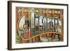 Greetings from Sonoma, California-null-Framed Art Print