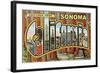 Greetings from Sonoma, California-null-Framed Art Print