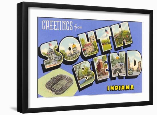 Greetings from South Bend, Indiana-null-Framed Art Print