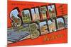 Greetings from South Bend, Indiana-null-Mounted Art Print