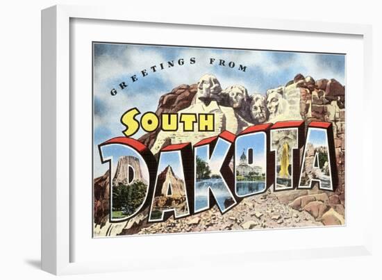 Greetings from South Dakota-null-Framed Art Print