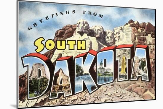 Greetings from South Dakota-null-Mounted Art Print