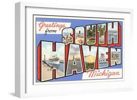 Greetings from South Haven, Michigan-null-Framed Art Print