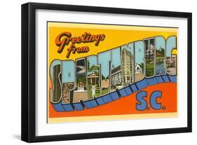 Greetings from Spartanburg, South Carolina-null-Framed Art Print