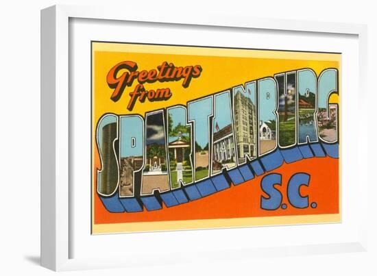 Greetings from Spartanburg, South Carolina-null-Framed Art Print