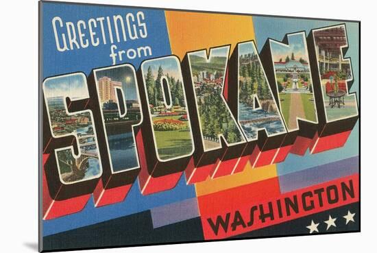 Greetings from Spokane, Washington-null-Mounted Art Print