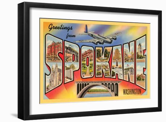 Greetings from Spokane, Washington-null-Framed Art Print