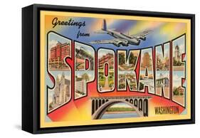Greetings from Spokane, Washington-null-Framed Stretched Canvas