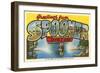 Greetings from Spooner, Wisconsin-null-Framed Art Print