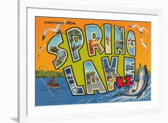 Greetings from Spring Lake, New Jersey-null-Framed Premium Giclee Print