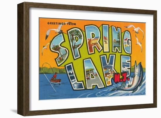 Greetings from Spring Lake, New Jersey-null-Framed Art Print