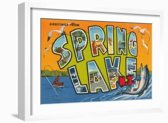 Greetings from Spring Lake, New Jersey-null-Framed Art Print