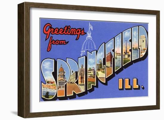 Greetings from Springfield, Illinois-null-Framed Art Print