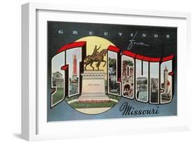 Greetings from St. Louis, Missouri-null-Framed Art Print