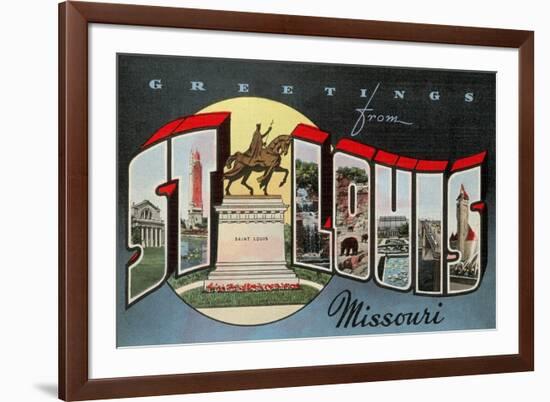 Greetings from St. Louis, Missouri-null-Framed Art Print