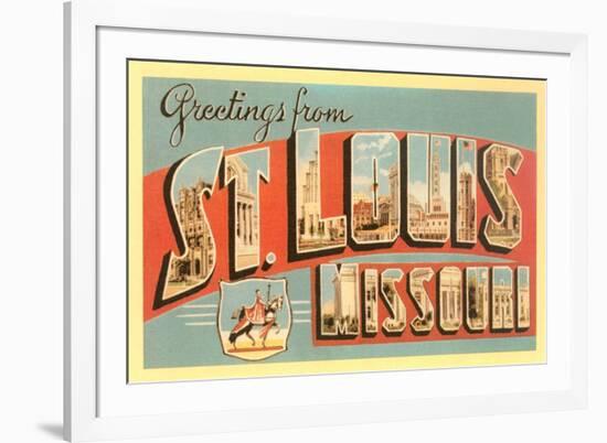 Greetings from St. Louis, Missouri-null-Framed Premium Giclee Print