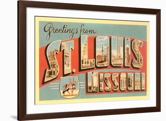Greetings from St. Louis, Missouri-null-Framed Premium Giclee Print