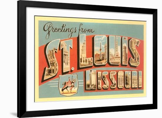 Greetings from St. Louis, Missouri-null-Framed Premium Giclee Print