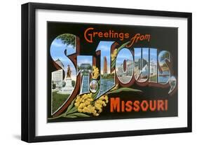 Greetings from St. Louis, Missouri-null-Framed Art Print