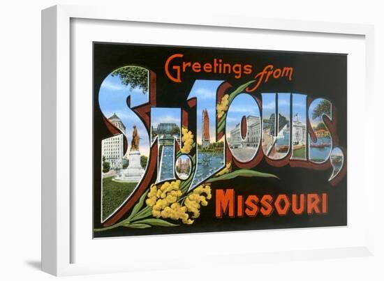 Greetings from St. Louis, Missouri-null-Framed Art Print