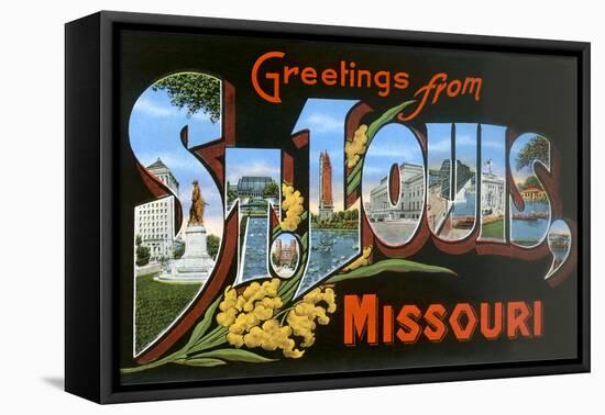 Greetings from St. Louis, Missouri-null-Framed Stretched Canvas