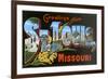 Greetings from St. Louis, Missouri-null-Framed Premium Giclee Print