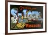 Greetings from St. Louis, Missouri-null-Framed Premium Giclee Print