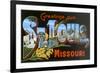 Greetings from St. Louis, Missouri-null-Framed Premium Giclee Print