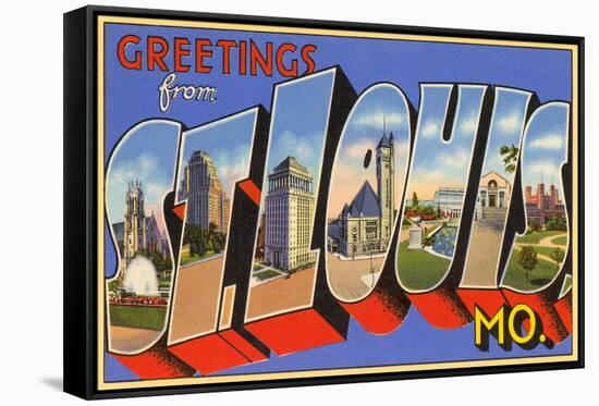 Greetings from St. Louis, Missouri-null-Framed Stretched Canvas