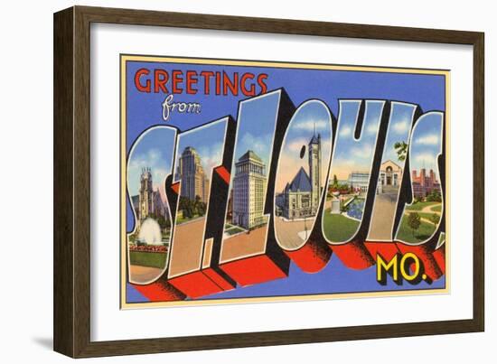 Greetings from St. Louis, Missouri-null-Framed Art Print