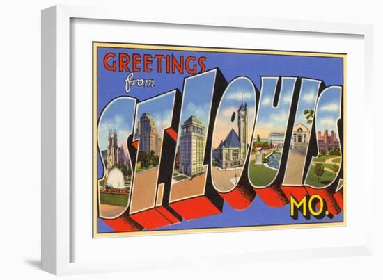 Greetings from St. Louis, Missouri-null-Framed Art Print