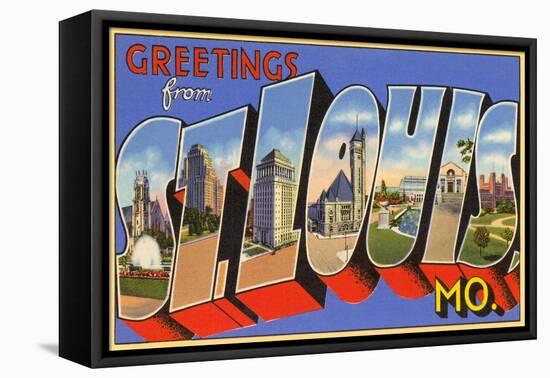 Greetings from St. Louis, Missouri-null-Framed Stretched Canvas