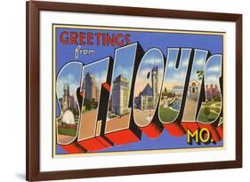 Greetings from St. Louis, Missouri-null-Framed Art Print