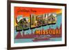 Greetings from St. Louis, Missouri-null-Framed Premium Giclee Print