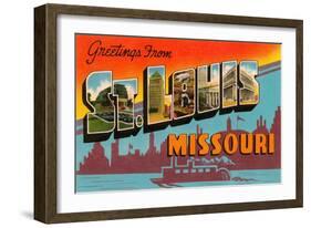 Greetings from St. Louis, Missouri-null-Framed Art Print