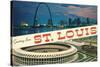 Greetings from St. Louis, Stadium, Arch-null-Stretched Canvas