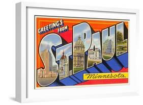 Greetings from St. Paul, Minnesota-null-Framed Art Print