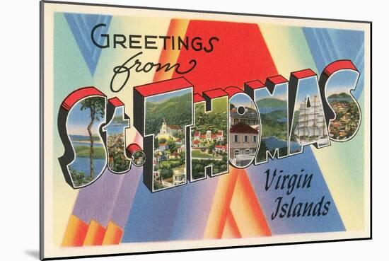 Greetings from St. Thomas, Virgin Islands-null-Mounted Art Print