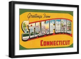 Greetings from Stamford, Connecticut-null-Framed Art Print