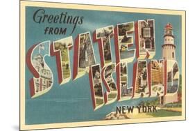 Greetings from Staten Island, New York-null-Mounted Premium Giclee Print