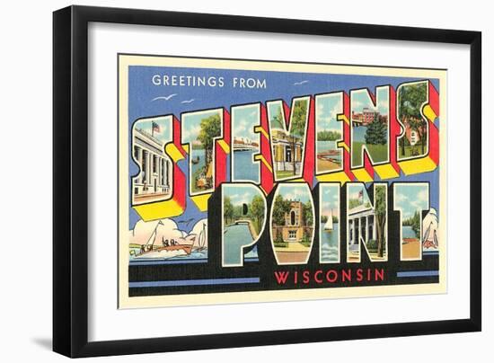 Greetings from Stevens Point, Wisconsin-null-Framed Art Print