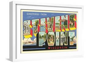 Greetings from Stevens Point, Wisconsin-null-Framed Art Print