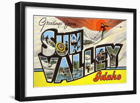 Greetings from Sun Valey, Idaho-null-Framed Giclee Print