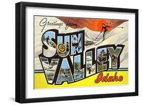 Greetings from Sun Valey, Idaho-null-Framed Giclee Print