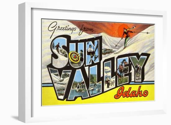 Greetings from Sun Valey, Idaho-null-Framed Giclee Print