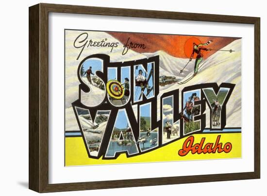 Greetings from Sun Valley, Idaho-null-Framed Art Print